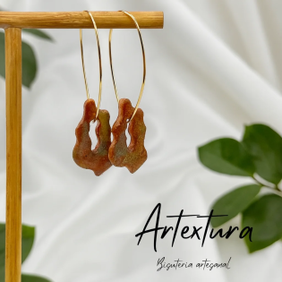 Pendientes Organico Terracota