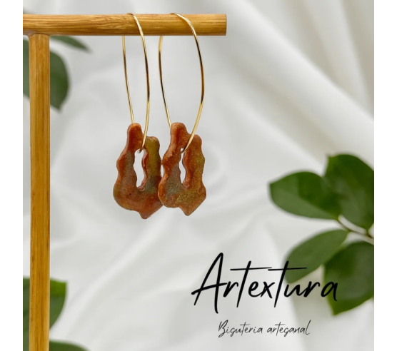 Pendientes Organico Terracota