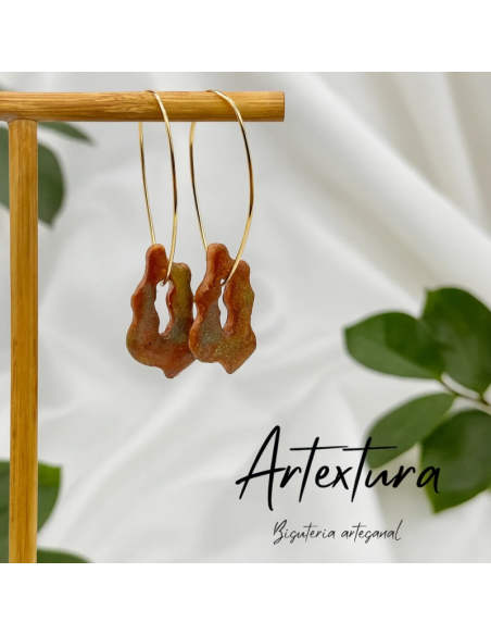 Pendientes Organico Terracota