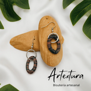 Pendientes Doble Aro Terracota