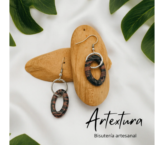 Pendientes Doble Aro Terracota