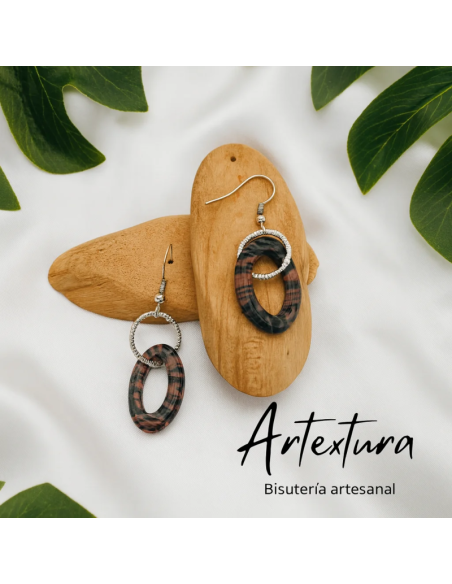 Pendientes Doble Aro Terracota