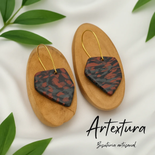 Pendientes Geometrico Terracota