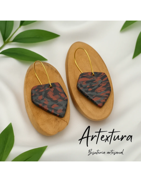Pendientes Geometrico Terracota