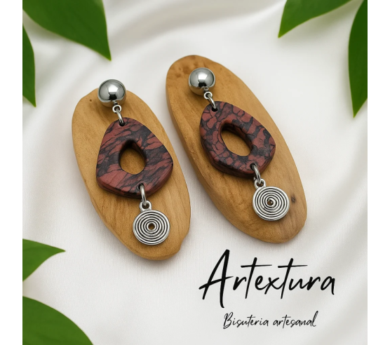 Pendientes Remolino Terracota