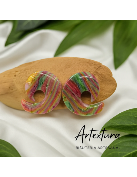 Pendientes Caracol Arco Iris