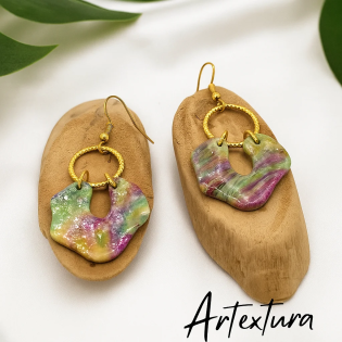 Pendientes Organico Arco Iris