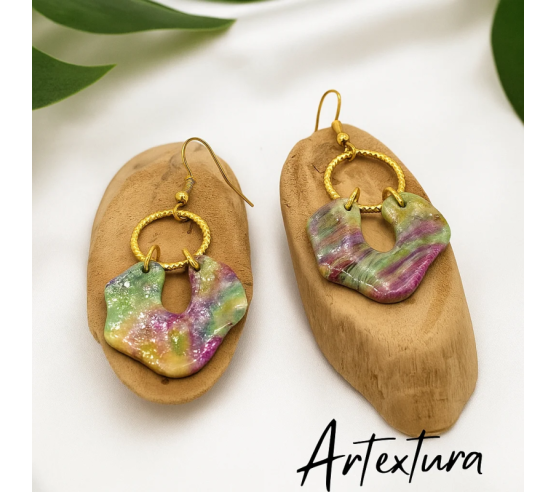 Pendientes Organico Arco Iris