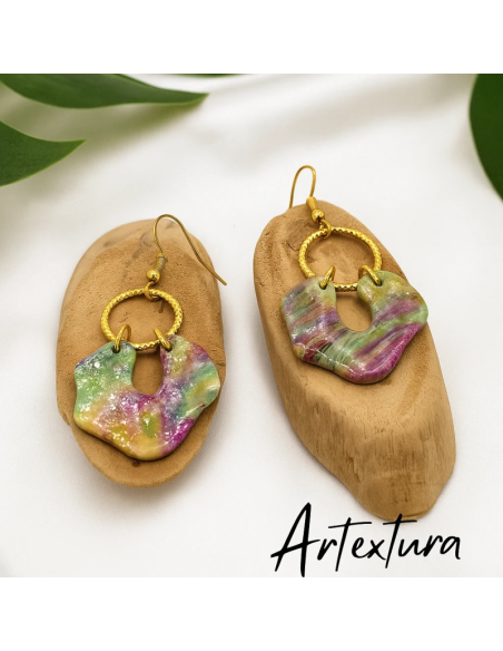 Pendientes Organico Arco Iris