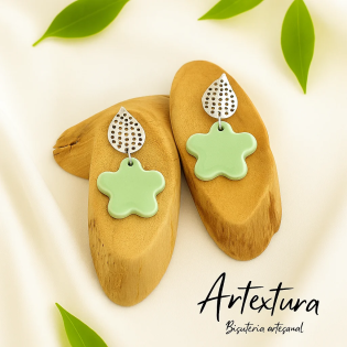 Pendientes Flor Verde