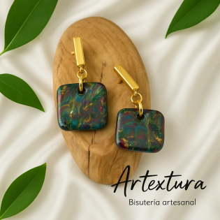 Pendientes Cuadrado Multicolor