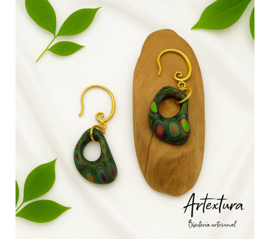 Pendientes Organico Multicolor