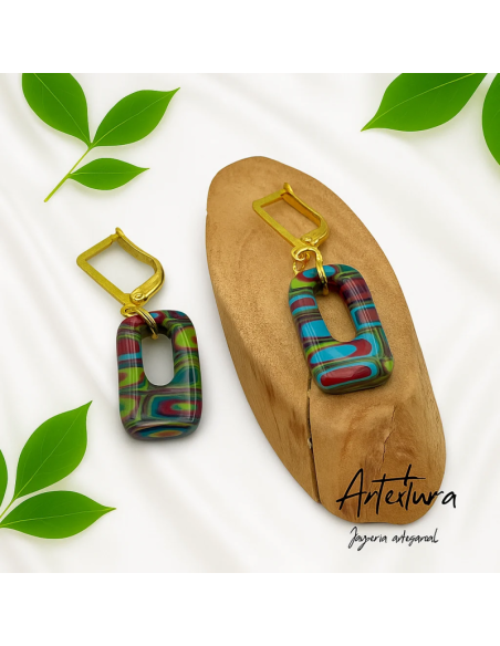 Pendientes Cuadrito Multicolor
