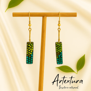 Pendientes Verde Punteado