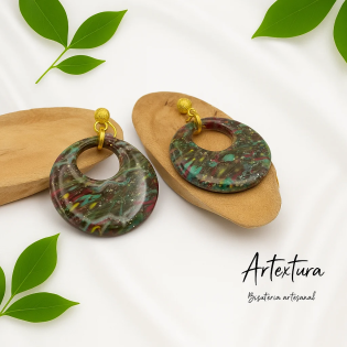 Pendientes Circulo Abierto Multicolor