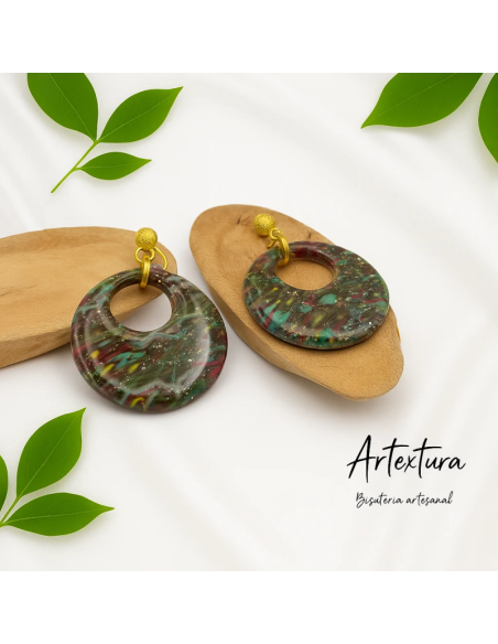 Pendientes Circulo Abierto Multicolor