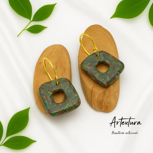 Pendientes Cuadro Abierto Multicolor