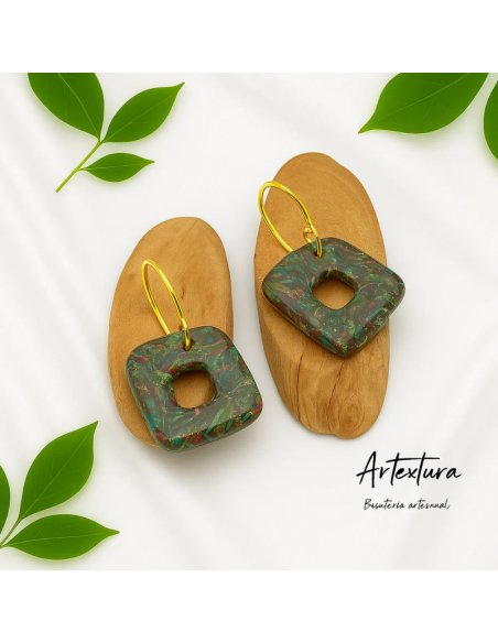 Pendientes Cuadro Abierto Multicolor
