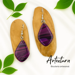 Pendientes Lagrima Purpura