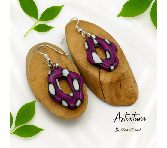 Pendientes Organico Purpura