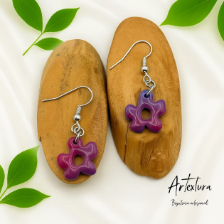 Pendientes Flor Purpura