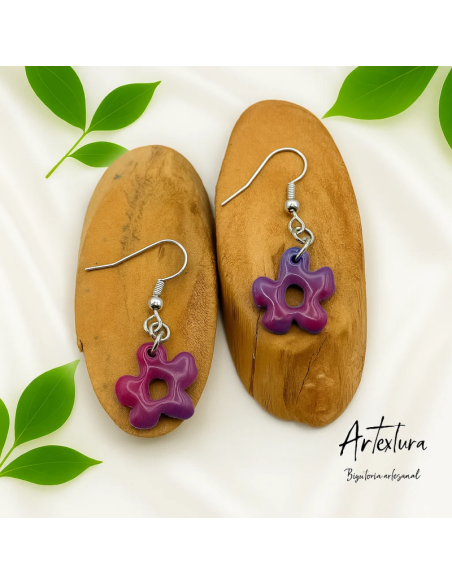 Pendientes Flor Purpura