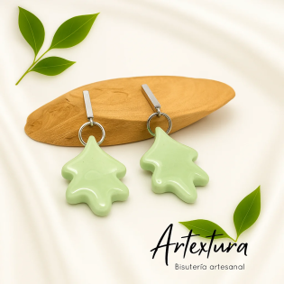 Pendientes Hoja Verde