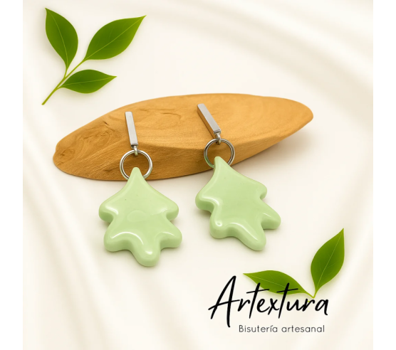 Pendientes Hoja Verde