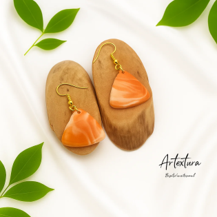 Pendientes Triangulo Naranja