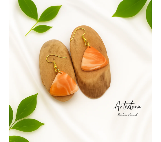 Pendientes Triangulo Naranja