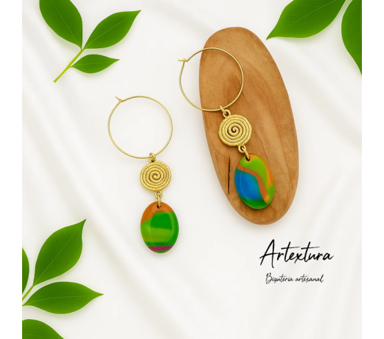 Pendientes Remolino Multicolor