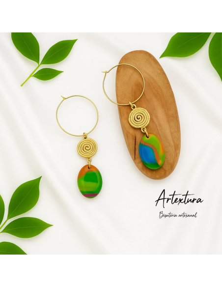 Pendientes Remolino Multicolor