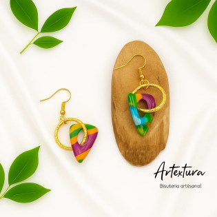 Pendientes Triangulo Multicolor
