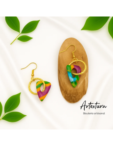 Pendientes Triangulo Multicolor