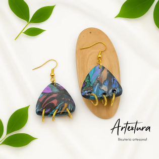 Pendientes Triangulo Aros Multicolor