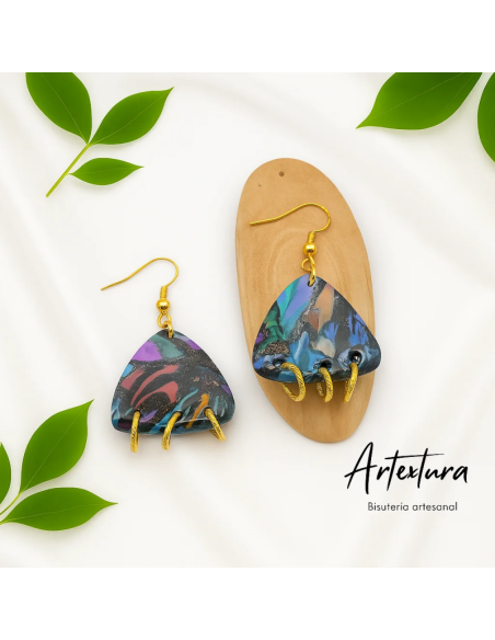 Pendientes Triangulo Aros Multicolor