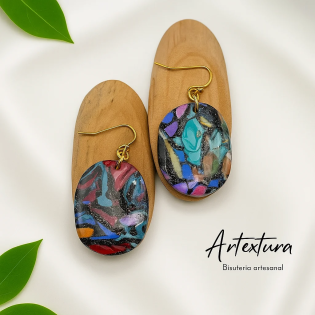 Pendientes Ovalo Multicolor