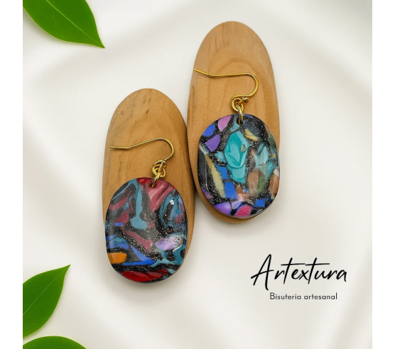 Pendientes Ovalo Multicolor