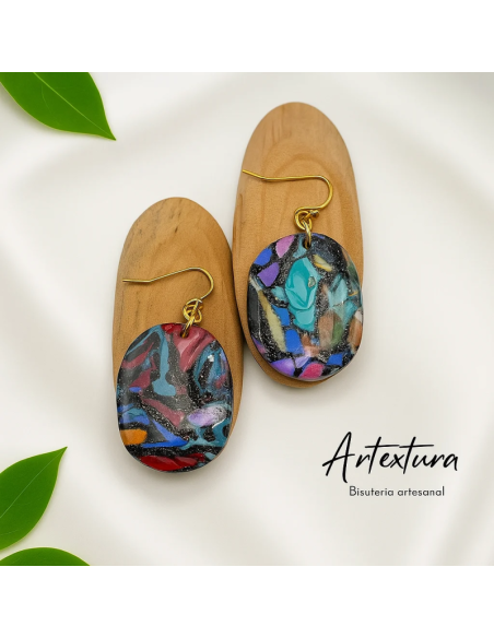 Pendientes Ovalo Multicolor
