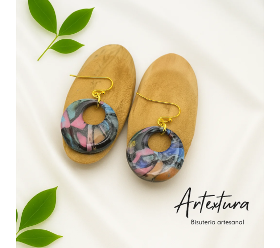 Pendientes Circulo Multicolor
