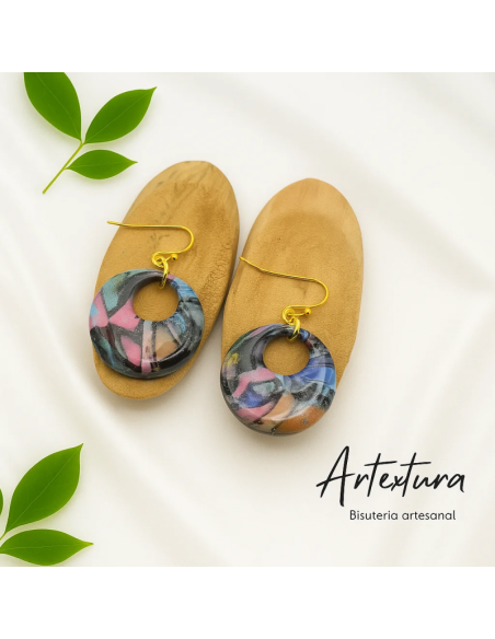 Pendientes Circulo Multicolor