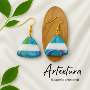 Pendientes Triangulo Franjas Multicolor