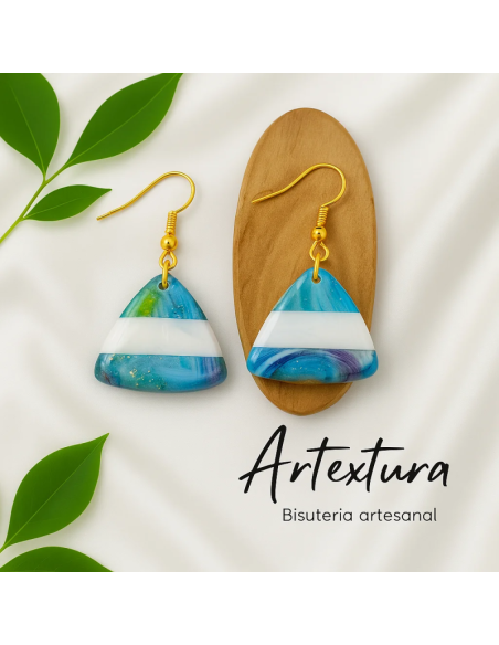 Pendientes Triangulo Franjas Multicolor