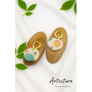 Pendientes Circulos Flamenco Multicolor