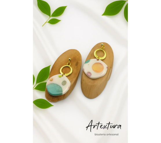 Pendientes Circulos Flamenco Multicolor