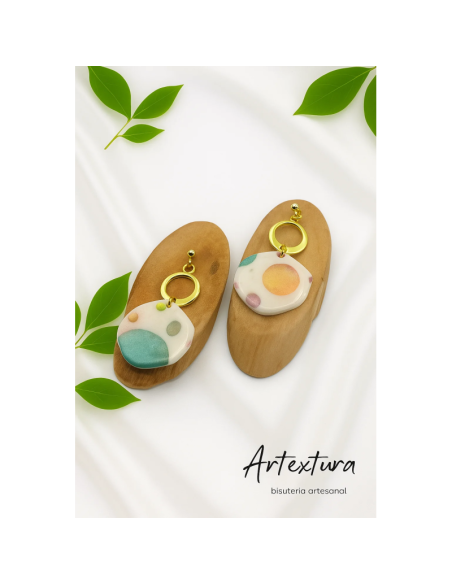 Pendientes Circulos Flamenco Multicolor