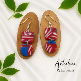 Pendientes Cuadros Purpura y Azul