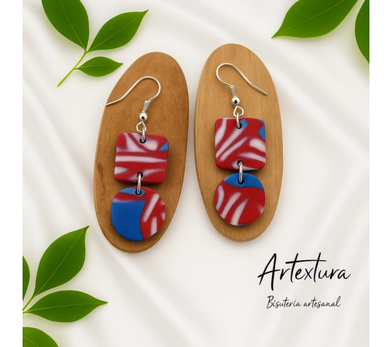 Pendientes Cuadros Purpura y Azul