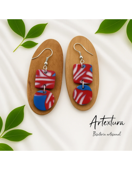 Pendientes Cuadros Purpura y Azul