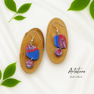 Pendientes Piezas Purpura y Azul